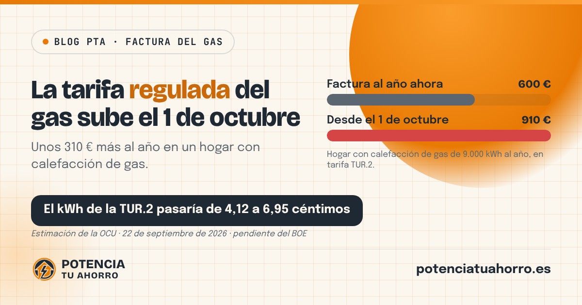 ¿Cuánto sube la factura del gas en octubre de 2026?